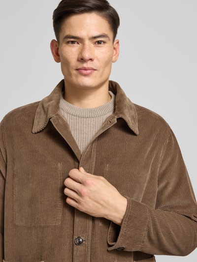 CRUNA Regular Fit Hemdjacke aus Cord Modell 'St.Honoré' Taupe 3