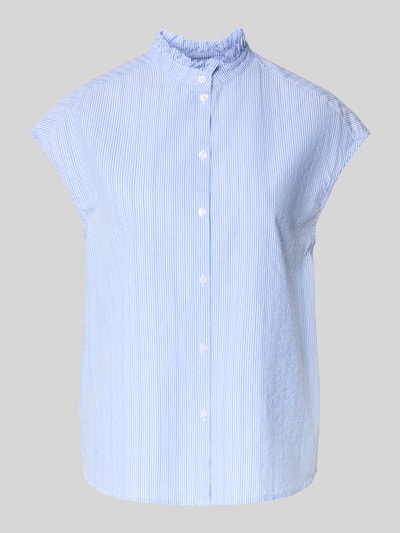 Milano Italy Top bluzkowy ze stójką i krótkim rękawem Niebieski 2