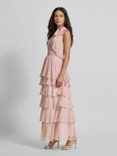 Neo Noir Maxikleid im Stufen-Look Modell 'MARLI SOLID CHIFFON DRESS' Hellrosa 1