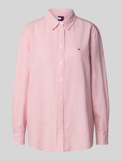Tommy Jeans Relaxed Fit Blusenshirt aus Baumwoll-Leinen-Mix Rosa 2
