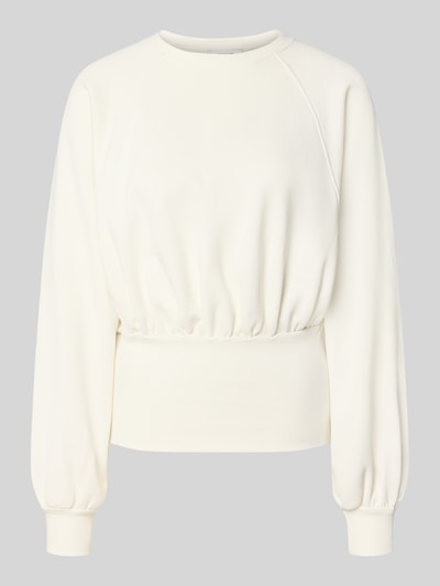 Produktfoto, Sweatshirt aus Baumwoll-Mix mit Raglanärmel Modell 'CINCH' von Topshop, cremefarben, gerippte Abschlüsse, relaxed Fit, Damen.