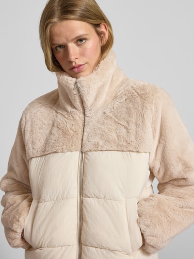 Only Regular Fit Steppjacke mit Kunstfell-Besatz Modell 'WANJA' Beige 3