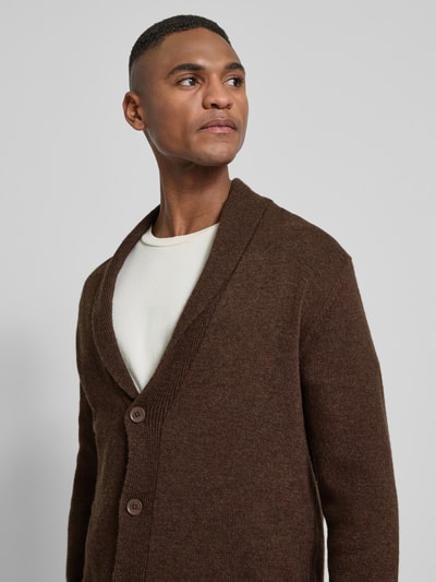 Lindbergh Kurtka z dzianiny z listwą guzikową Ciemnobrązowy 3