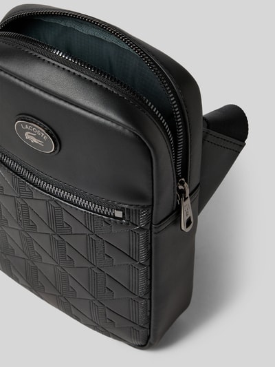 Lacoste Schoudertas met structuurmotief, model 'CROSSOVER BAG' Zwart - 5