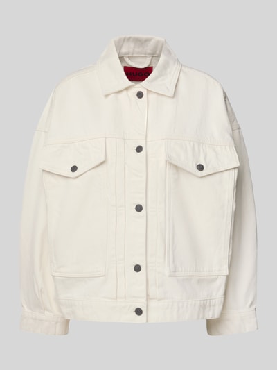 HUGO Jeansjacke mit Brustpattentaschen Modell 'Gatria' Offwhite 2