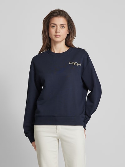 Tommy Hilfiger Sweatshirt met knoopsluiting Donkerblauw - 4