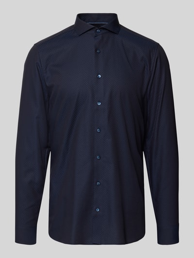 OLYMP Level Five Regular fit zakelijk overhemd met structuurmotief Marineblauw - 2
