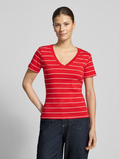 Tommy Hilfiger Slim Fit T-shirt van puur katoen Rood - 4