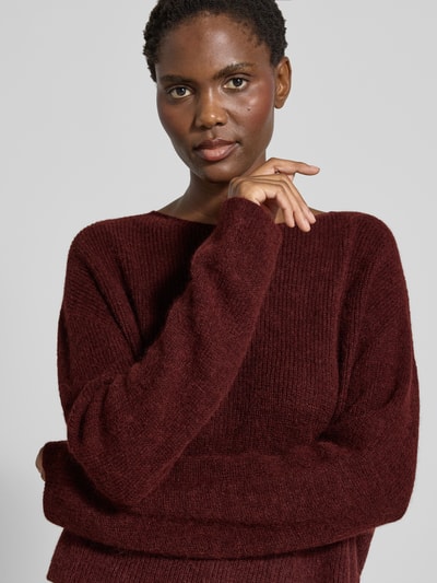 Drykorn Gebreide pullover met ronde hals, model 'IMENY' Bordeaux - 3