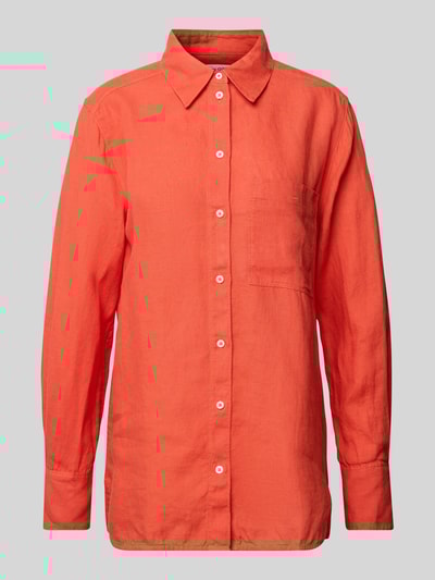 Marc O'Polo Regular fit blouse van puur linnen Oranje - 2