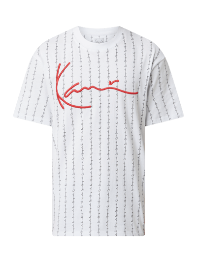 KARL KANI T-Shirt mit Logo-Muster  Weiss 2