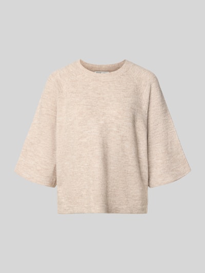 Produktfoto, beżowy sweter z rękawami o dł. 3/4, lekka melanżowa faktura, Regular Fit Pullover mit 3/4-Ärmeln Modell 'SIMONI' von ONLY, sweter damski