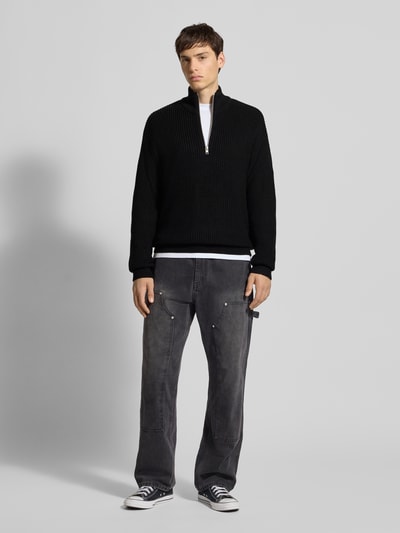Jack & Jones Strickpullover mit Reißverschluss Modell 'KAITO' Black 1