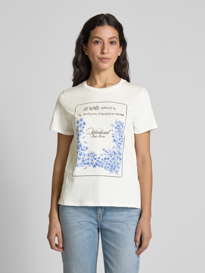 Weekend Max Mara T-Shirt mit Motiv- und Label-Print Modell 'TEIERA' Weiss 4