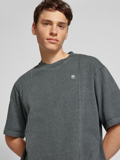 G-Star Raw T-shirt met labelstitching Antraciet - 3