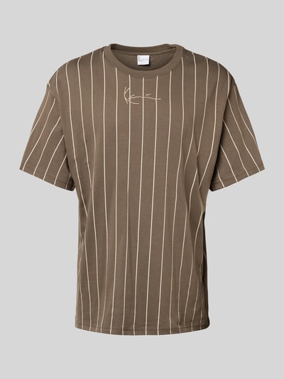 KARL KANI T-Shirt mit Label-Stitching Khaki 2