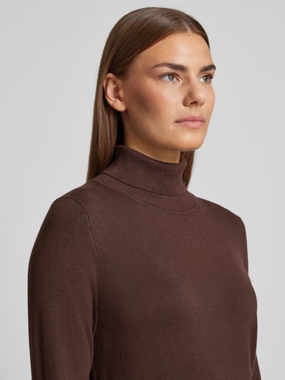 Christian Berg Woman Gebreide pullover met ribboorden Donkerbruin - 3