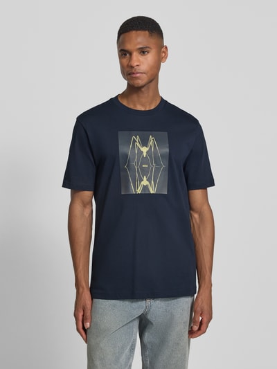 BOSS Orange Regular Fit T-Shirt aus reiner Baumwolle Modell 'TE_CREATURE' Marine 4