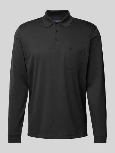 RAGMAN Regular fit poloshirt met borstzak Zwart - 2