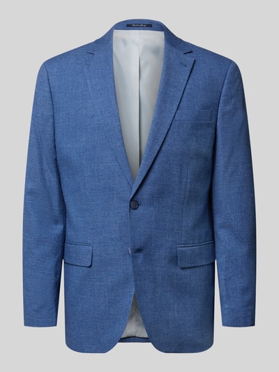 Produktfoto, Regular Fit 2-Knopf-Sakko mit Pattentaschen von Christian Berg Men, blauer Material-Mix mit Viskose-Anteil, glatte Textur