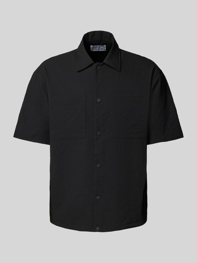 JAKE*S STUDIO MEN Regular Fit Freizeithemd mit Strukturmuster Black 2