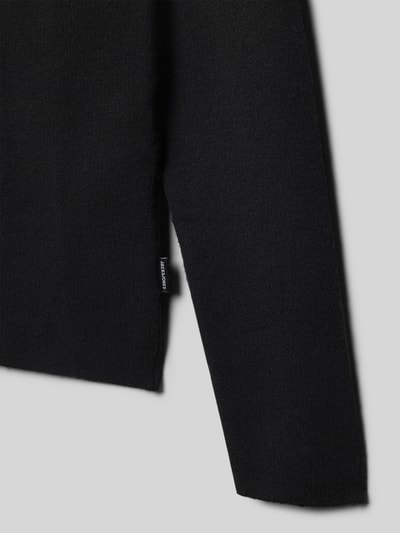 Jack & Jones Regular fit poloshirt in gebreide look, model 'Bradfort' Zwart - 2