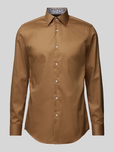 BOSS Slim fit zakelijk overhemd met kentkraag, model 'Hank' Beige - 1