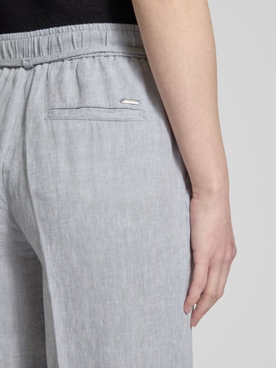 Brax Straight leg linnen broek met strikceintuur, model 'STYLE.FARINA' Lichtgrijs - 3