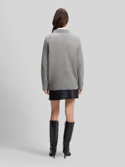 HUGO Loose Fit Pullover aus Woll-Alpaka-Mix Modell 'Sloguinny' Hellgrau 5