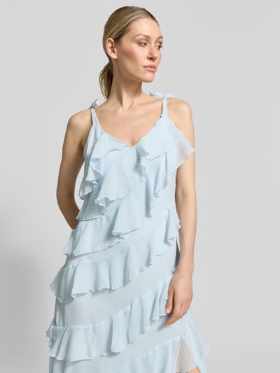VILA Midikleid mit Volants Modell 'LUNA' Hellblau 3