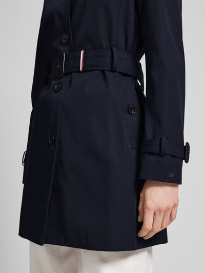 Tommy Hilfiger Trenchcoat mit Gürtel und Schulterriegeln Dunkelblau 3