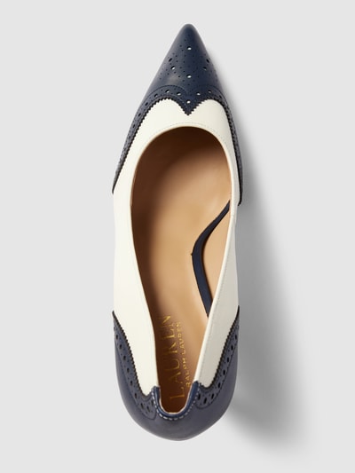 Lauren Ralph Lauren Pumps in two-tone-stijl, model 'LYNDEN' Marineblauw - 3