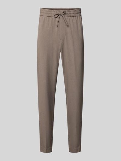 Produktfoto, Relaxed Fit Sweatpants mit Viskose-Anteil von Lindbergh in Taupe, Elastischer-Material-Mix, Bügelfalten, Tunnelzug, für Herren