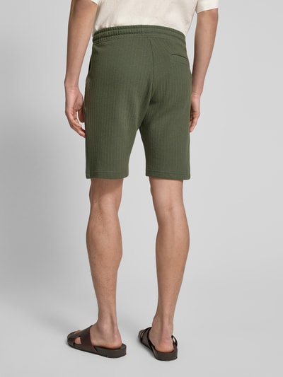 MCNEAL Korte regular fit broek met structuurmotief Kaki - 5