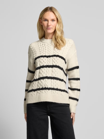 Tom Tailor Denim Regular Fit Strickpullover mit Wolle Offwhite 4