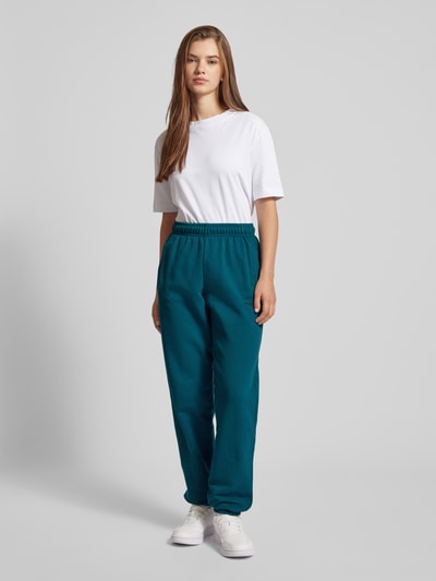 Pegador High waist sweatpants met labelprint, model 'VILLA' Petrol - 1