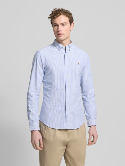 Polo Ralph Lauren Slim fit vrijetijdsoverhemd met knoopsluiting Rookblauw - 4