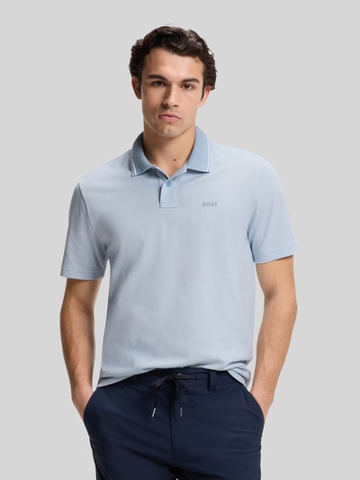 BOSS Orange Relaxed Fit Poloshirt aus reiner Baumwolle Modell 'PEOXFORDNEW' Hellblau 4