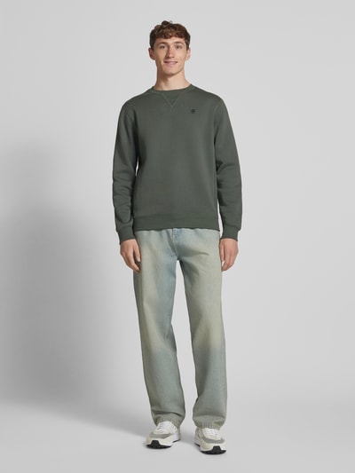 G-Star Raw Sweatshirt mit gerippten Abschlüssen Graphit 1