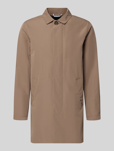 Produktfoto, Kurzmantel mit verdeckter Knopfleiste Modell 'miles' von Matinique in Beige, glatte Struktur, Umlegekragen, Regular Fit