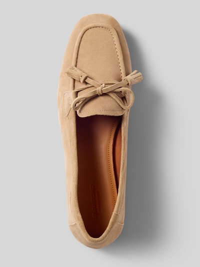 Produktfoto, Loafer aus echtem Veloursleder Modell 'HILLARY' von Vagabond, Optik: Unifarben, Schuhspitze: Quadratisch, Abgerundet, Absatzform: Flach, Applikation: Schleife, Verschluss: Schlupf/offen, Sohle: Strukturiert, Materialverarbeitung: Velours, Material: Leder