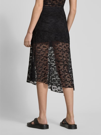 Review Spódnica midi z efektem podpalenia Czarny 5