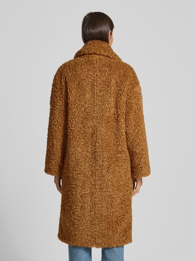 HUGO Oversized lange jas van imitatiebont met reverskraag, model 'MALITE_1' Cognac - 5