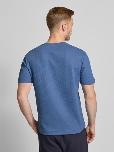 HUGO T-Shirt mit Strukturmuster Modell 'Austin' Jeansblau 5