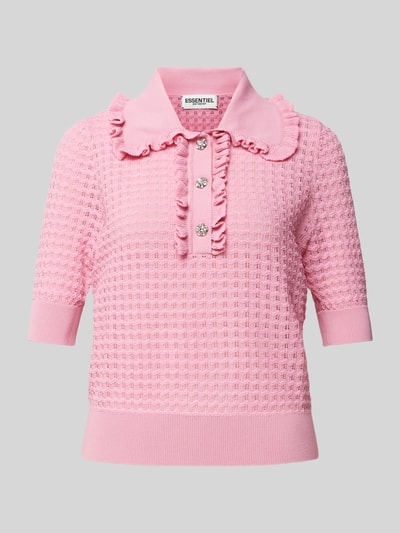 Essentiel Strickshirt mit Lochmuster Modell 'Hemirates' Pink 2