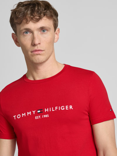 Tommy Hilfiger T-Shirt mit Label-Stitching Rot 3