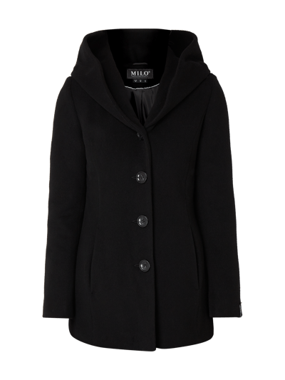 Milo Coats Wolljacke mit Kapuze Black 2