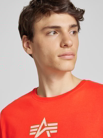 Alpha Industries T-Shirt mit Label-Print Orange 3