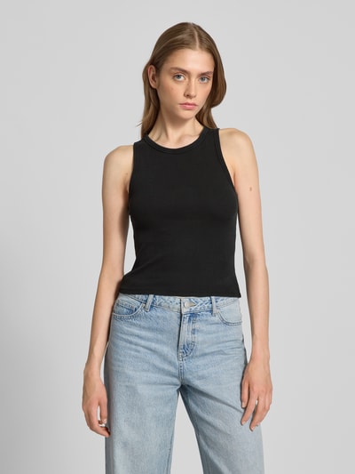 Review Top bluzkowy z ramiączkami na krzyż Czarny 4