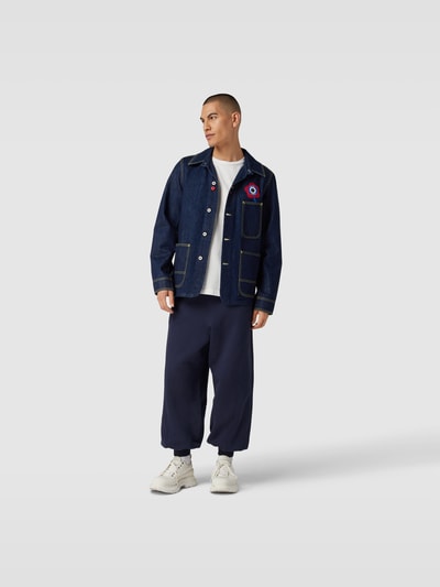 Kenzo Jeansjacke mit Label-Stitching Dunkelblau 1